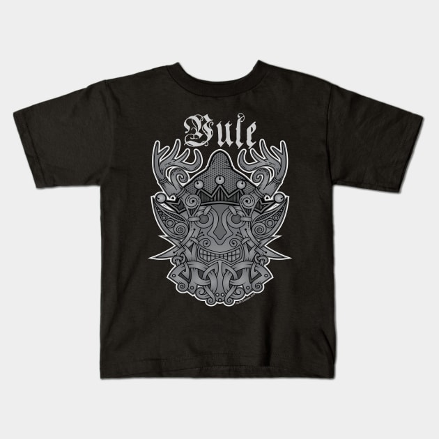 Yule Elf Viking Godmask Kids T-Shirt by celtichammerclub